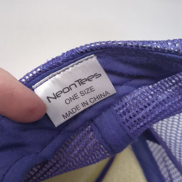 NeonTees Trucker Hat Purple Black FTK Graphic Mesh Back Adjustable Snapback OS - Picture 9 of 9